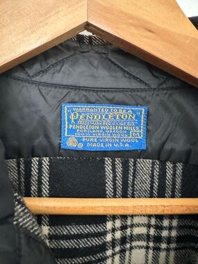 Pendleton Black & Cream Plaid Wool Jacket